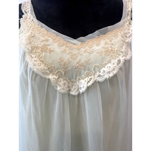 Vintage 60's Shadowline Lace and Chiffon babydoll nightgown Lingerie Yellow Mod - Picture 3 of 9
